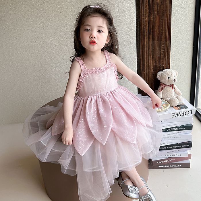 子供お花 SR 女児 花びら レースドレス プリンセス スカート ドレス 80-130cm