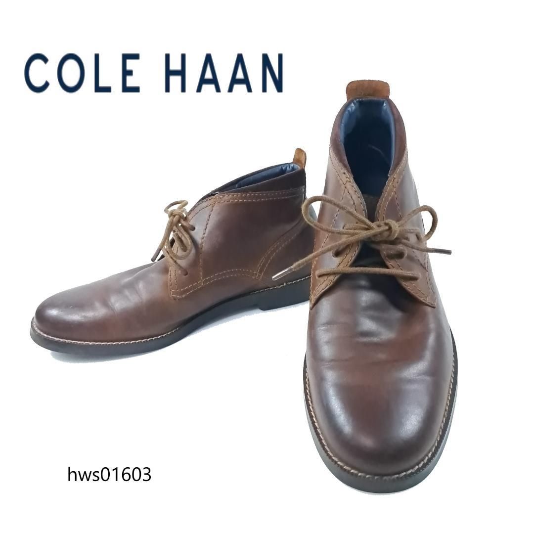 【日本製】 COLE メンズ ブラウン US7 レースアップ チャッカブーツ HAAN 靴