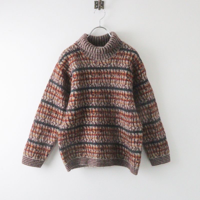 DRIESVANNOTEN ドリスヴァンノッテン 09AW 柄タートルニット ドリスヴァンノッテン DRIES VAN NOTEN ウール総柄 タートルネック