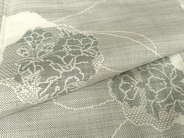 平和屋着物○本場大島紬 白大島 9マルキ 花鏡裏文 正絹 逸品