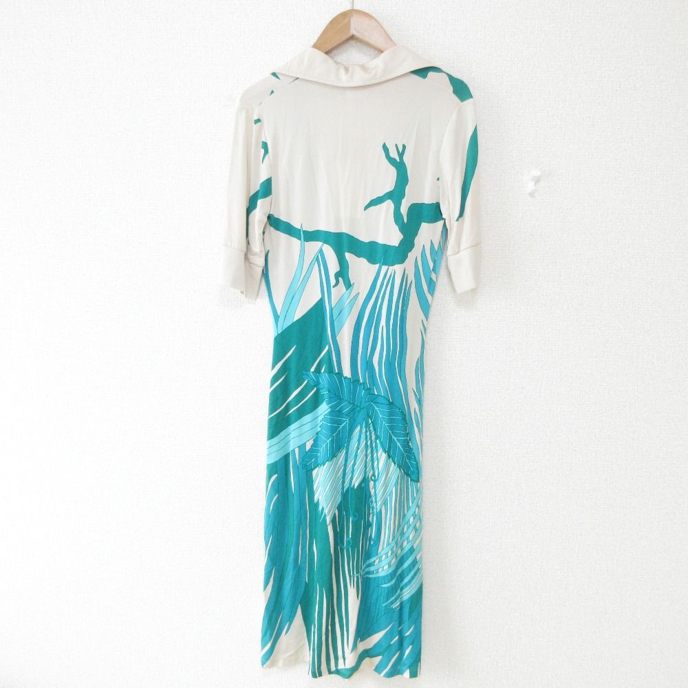 美品☆PAOLA FRANI☆首元フラワー飾り ノースリーブワンピース 38