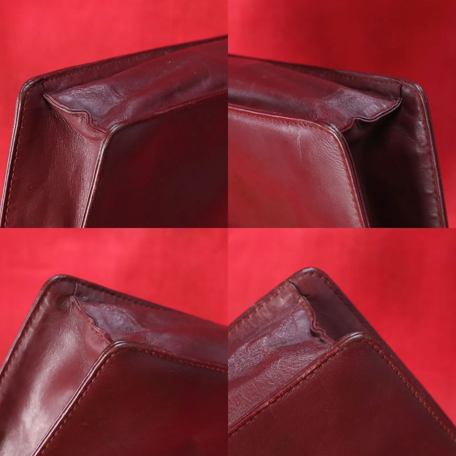 Cartier カルティエ クラッチバッグ ビンテージ ボルドー 無地