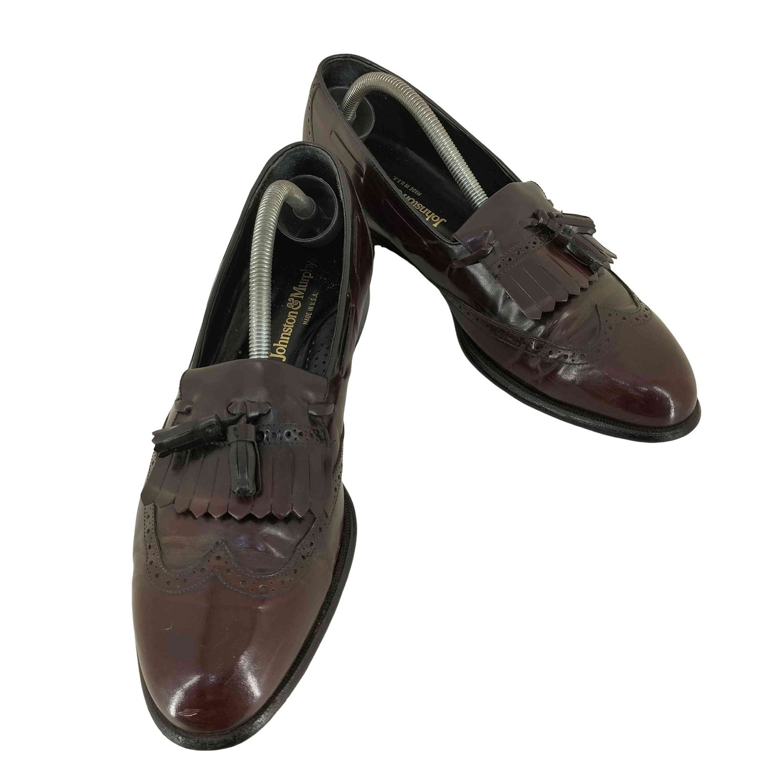 【美品】ジョンストン＆マーフィー タッセルローファー ウイングチップ 28.5 雑貨 古着 JOHNSTON & MURPHY ウイングチップ タッセル