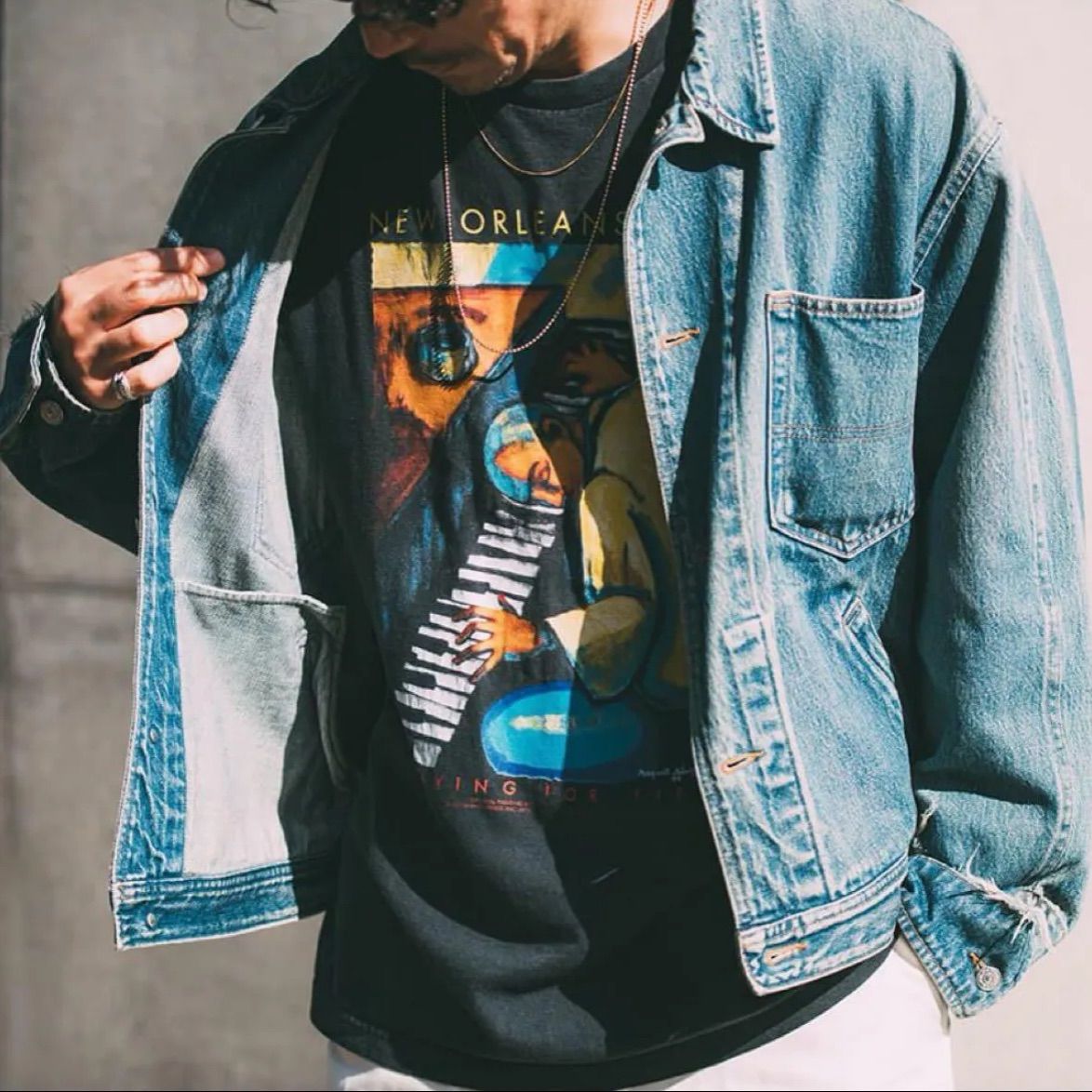 90's new orleans jazz ヴィンテージ アート 絵画 バンド 90s Tシャツ