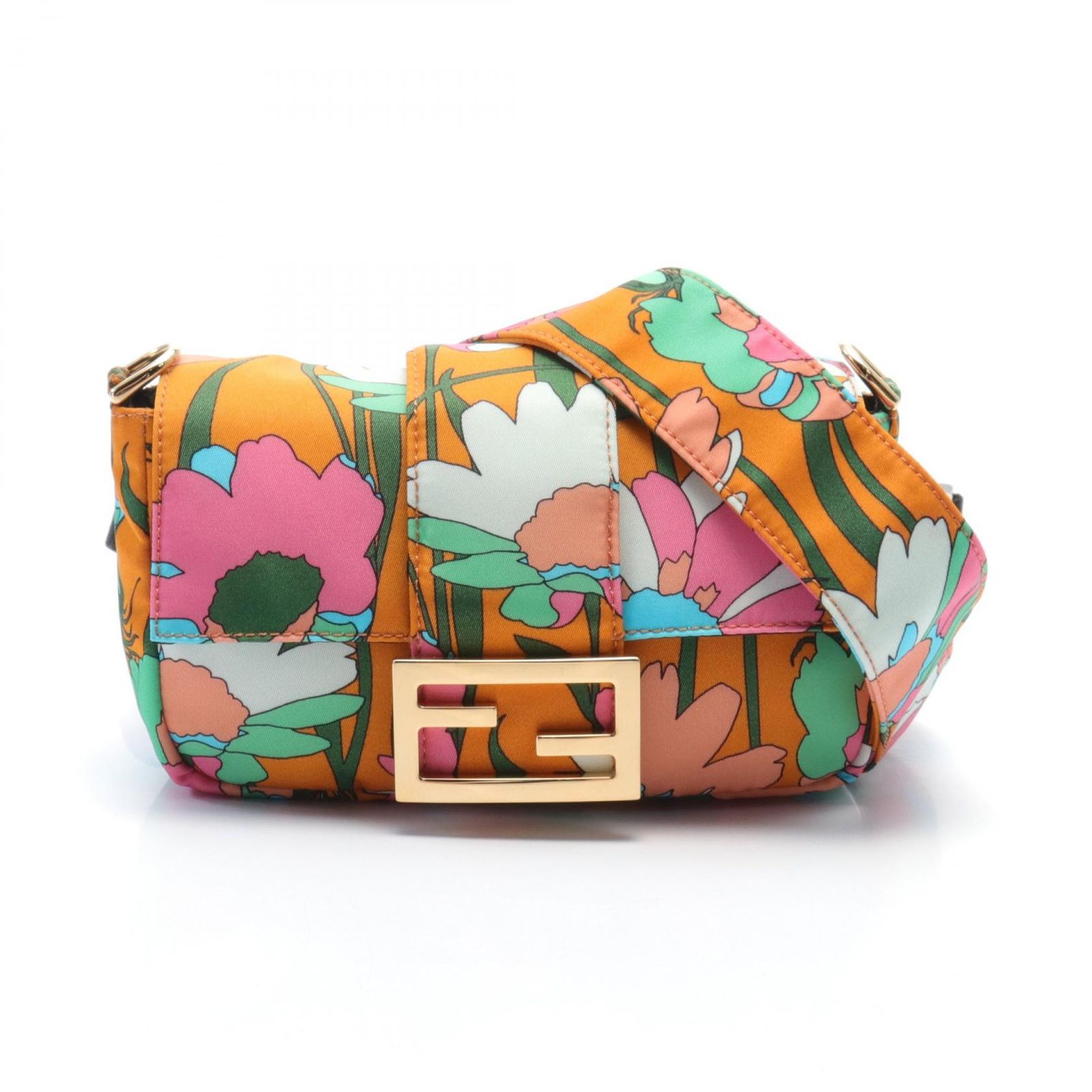 フェンディ FENDI ウエストバッグ ボディバッグ マンマバケット 208 0241 オレンジ|マルチ ナイロン マンマバケット レディース Used A
