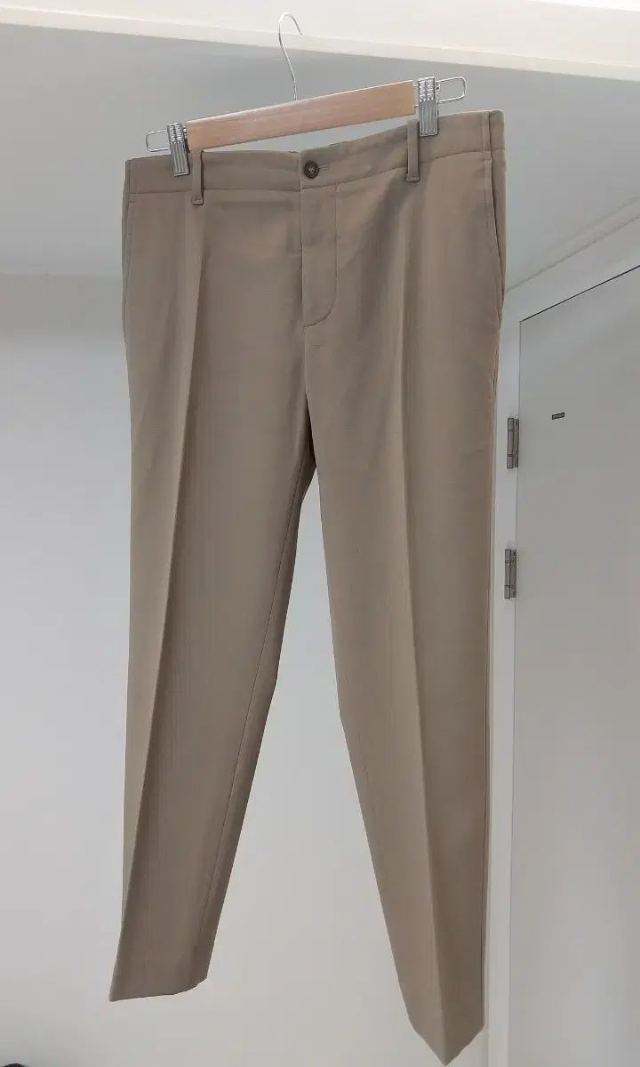 TIME HOMME ダークベージュ ゴム スラックス