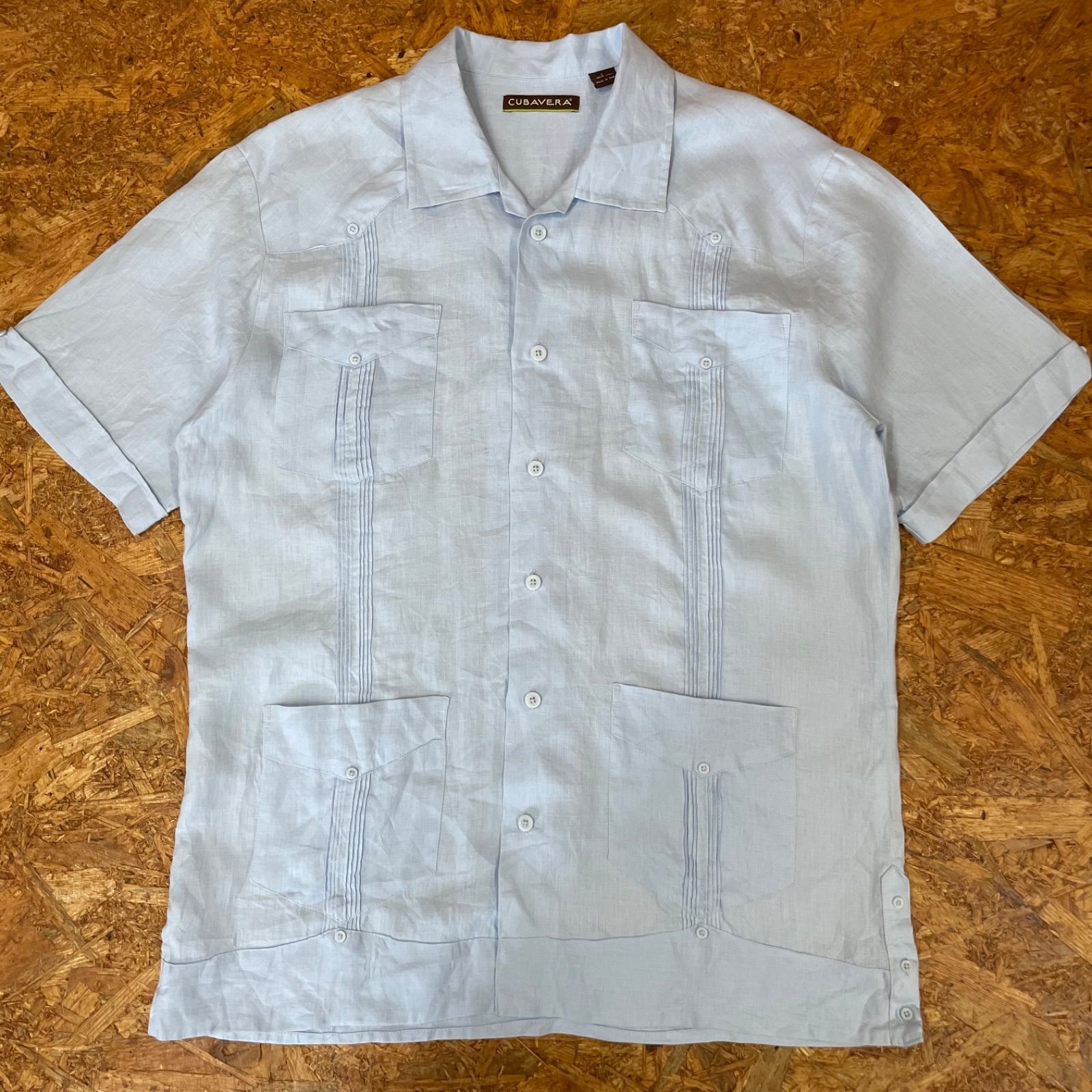 Cubavera キューバシャツ L ネイビー キューバシャツ ネイビー(メンズ L)中古 古着 U9043
