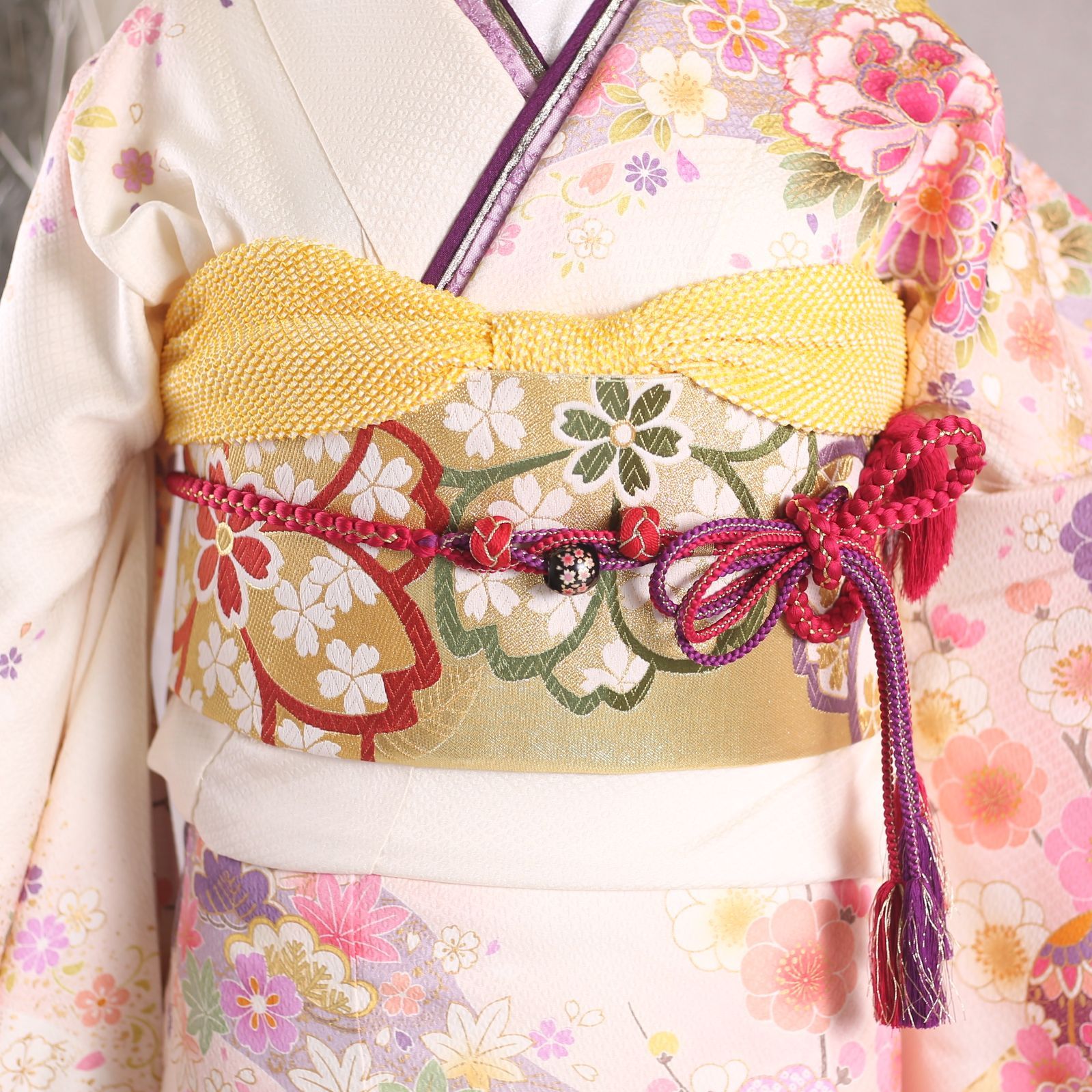 振袖フルセット 振袖セット 振袖 Lサイズ 白×新古典 美品 成人式