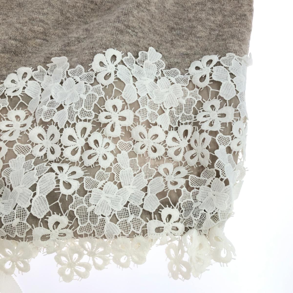 【中古】BEARDSLEY ビアズリー トップス  後刺繍ニット サイズF レディース ベージュ BEARDSLEY - 【中古】BEARDSLEY ビアズリー トップス 後刺繍