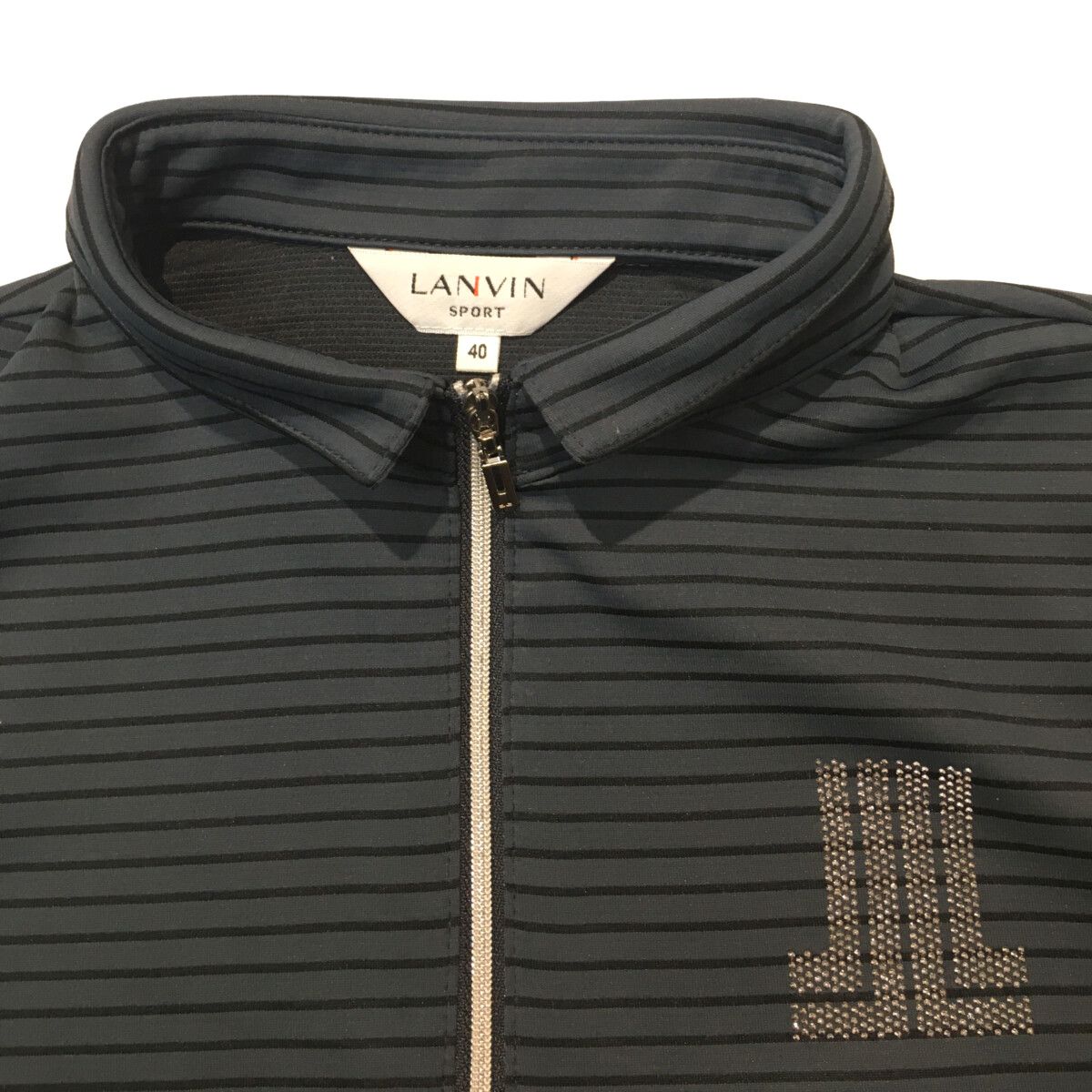 LANVIN SPORT 長袖　ボーダー　ハーフジップ　ゴルフ　サイズ40 薄手 サイズ：38 LANVIN SPORT ランバン スポール ハーフジップ 長袖Tシャツ