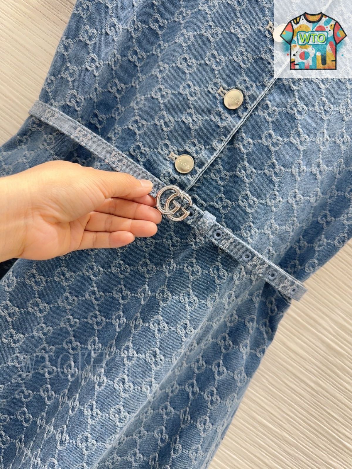 GUCCI ネイビー デニム ワンピース 今日特価】Gucci グッチ 新作デニムワンピース - メルカリ