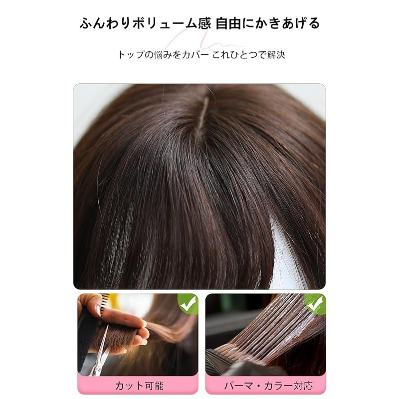 前髪 部分ウィッグ つむじ 100%人毛 ヘアピース 自然 前髪