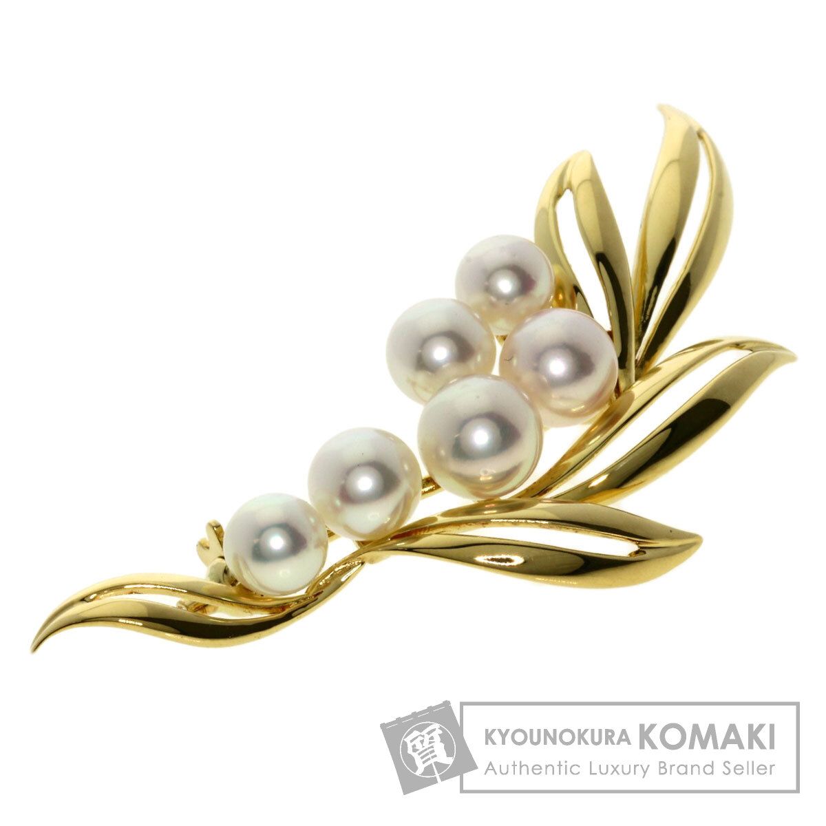 美品です❤︎ ミキモト　パール　本真珠　ブローチ　① MIKIMOTO ミキモト パール 真珠 ブローチ K18YG レディース