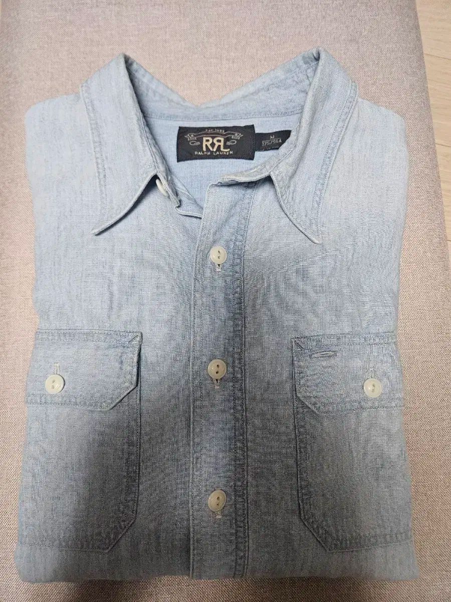 RRA ダブルアールエル Indigo シャンブレー ワークシャツ m