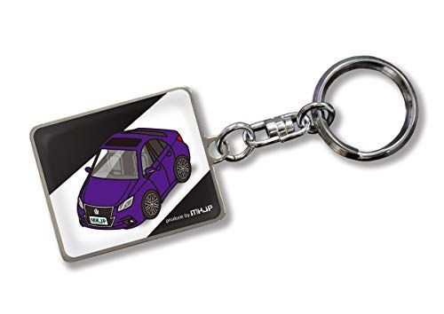 パープル カスタムキーホルダー トヨタ クラウン アスリート GRS210 AWS210型 ベース：ブラック 車カラー：パープル