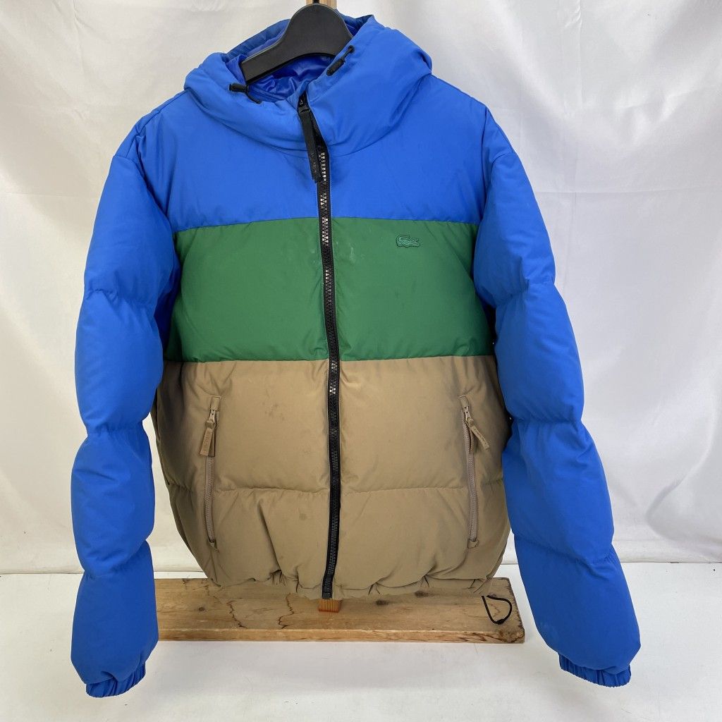 01w-4275 ラコステ LACOSTE パネル配色ダウンジャケット サイズ48 Sサイズ程度 ポリエステル BH5970