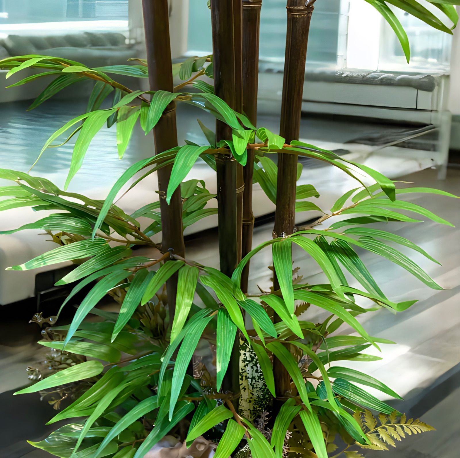 光触媒 人工観葉植物 ウォールグリーン フェイクグリーン 黒竹180下葉