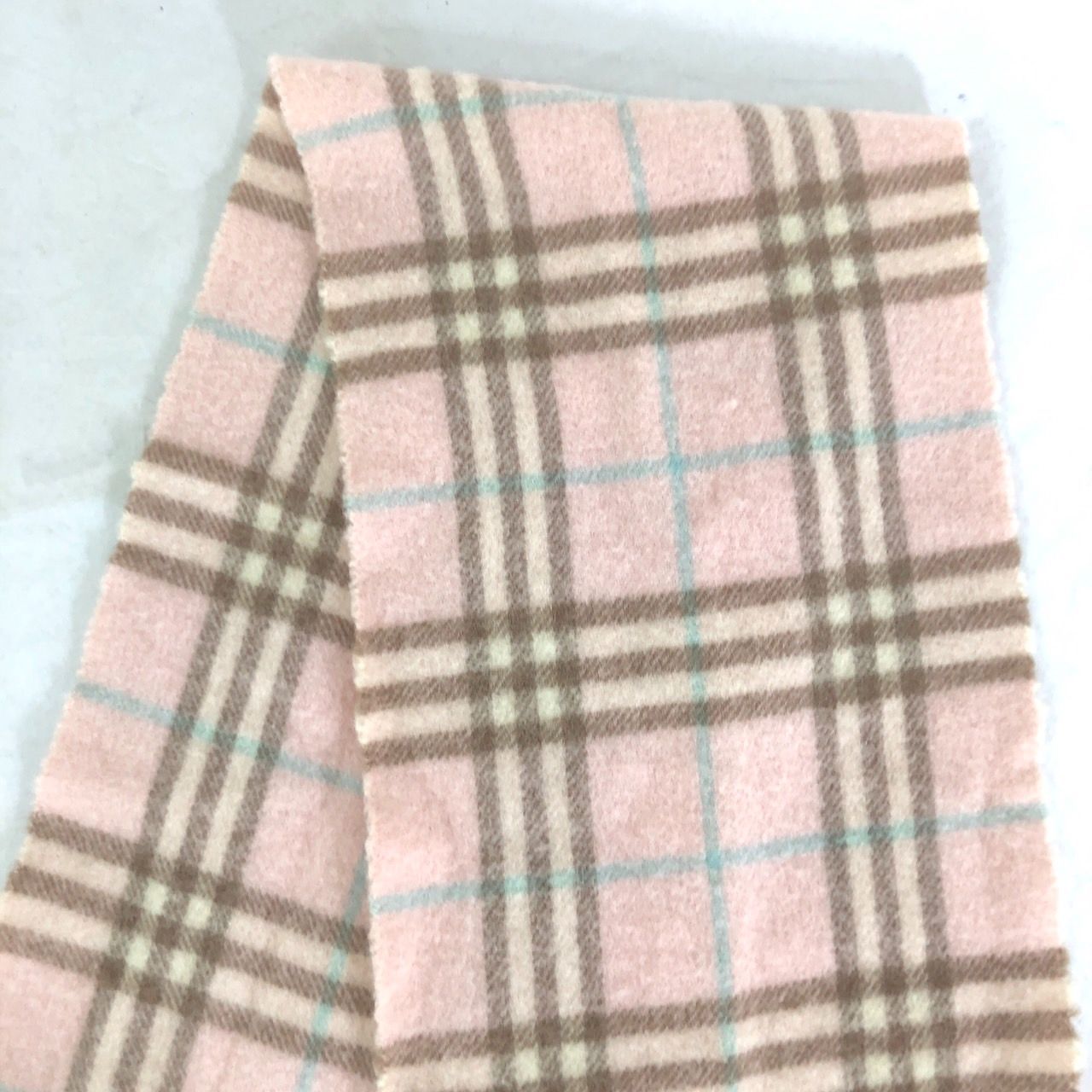BURBERRY バーバリー マフラー ラムウール 色褪せ ピンク 106cm × 18cm 