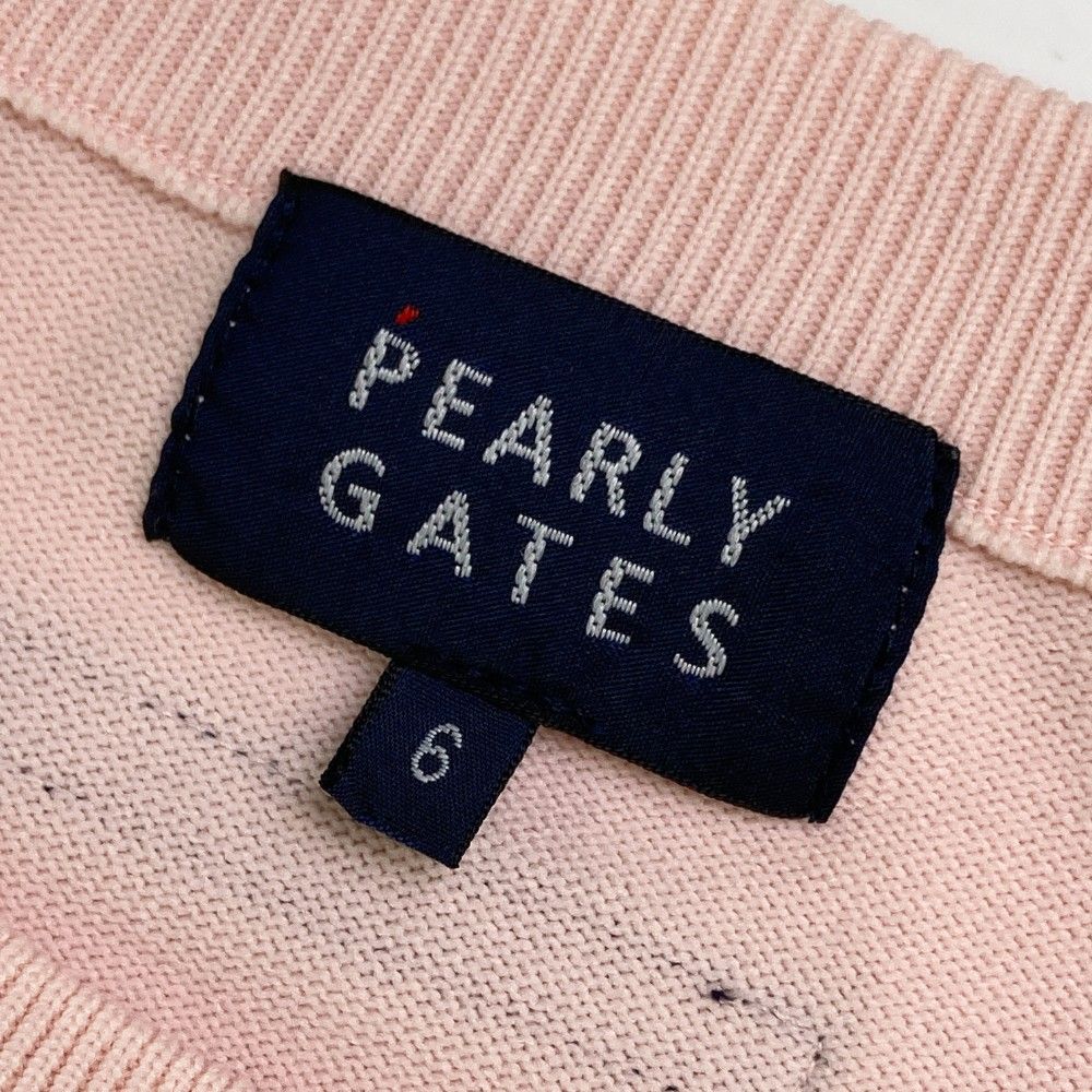 サイズ：6 PEARLY GATES パーリーゲイツ  ニットセーター ロゴ 総柄 ピンク系 [240101365608] ゴルフウェア メンズ ストスト サイズ：6 PEARLY GATES パーリーゲイツ ニットセーター ロゴ 総