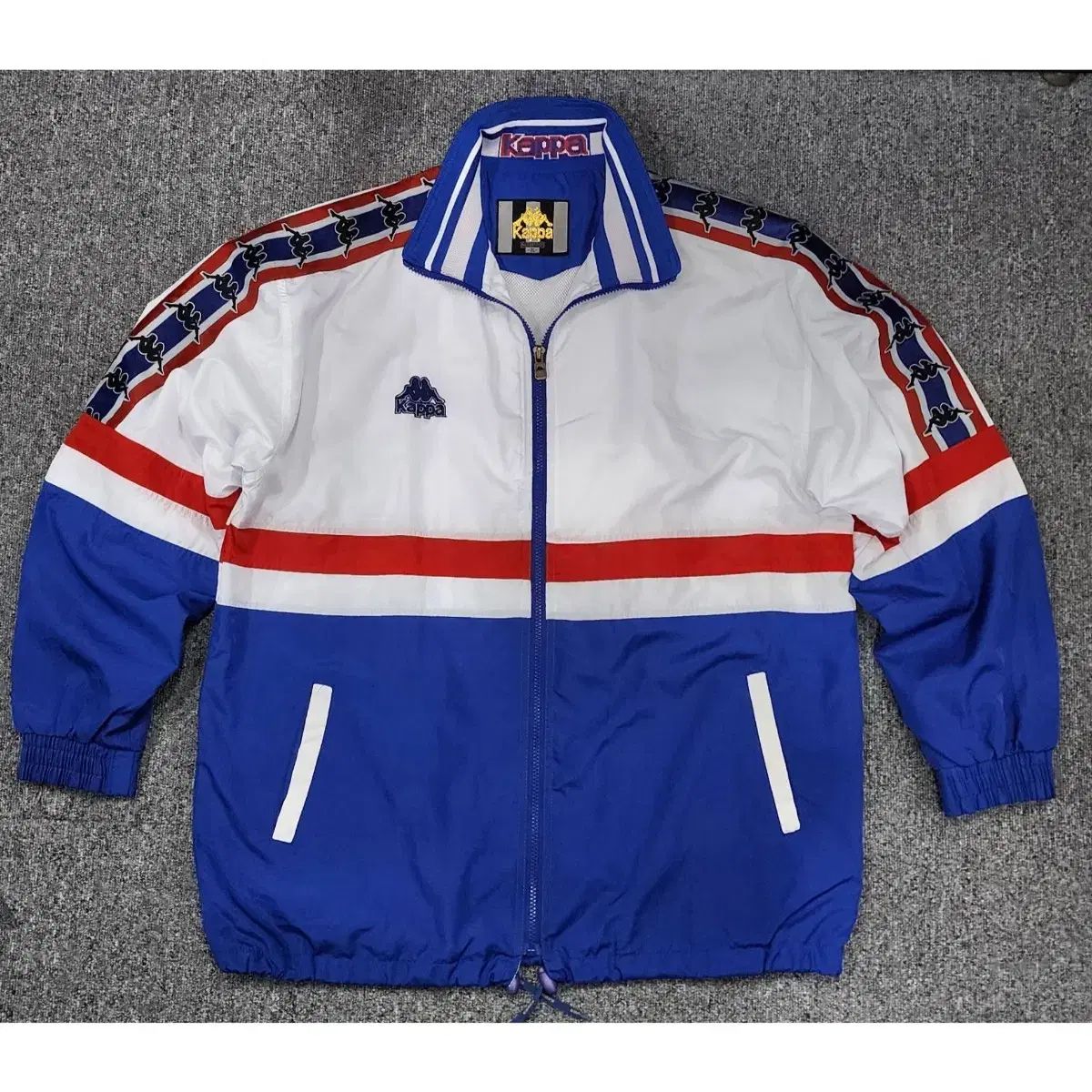 Kappa カッパ ヴィンテージ スクール 90s サイドライン ジップアップ ウインドブレーカー 2XL