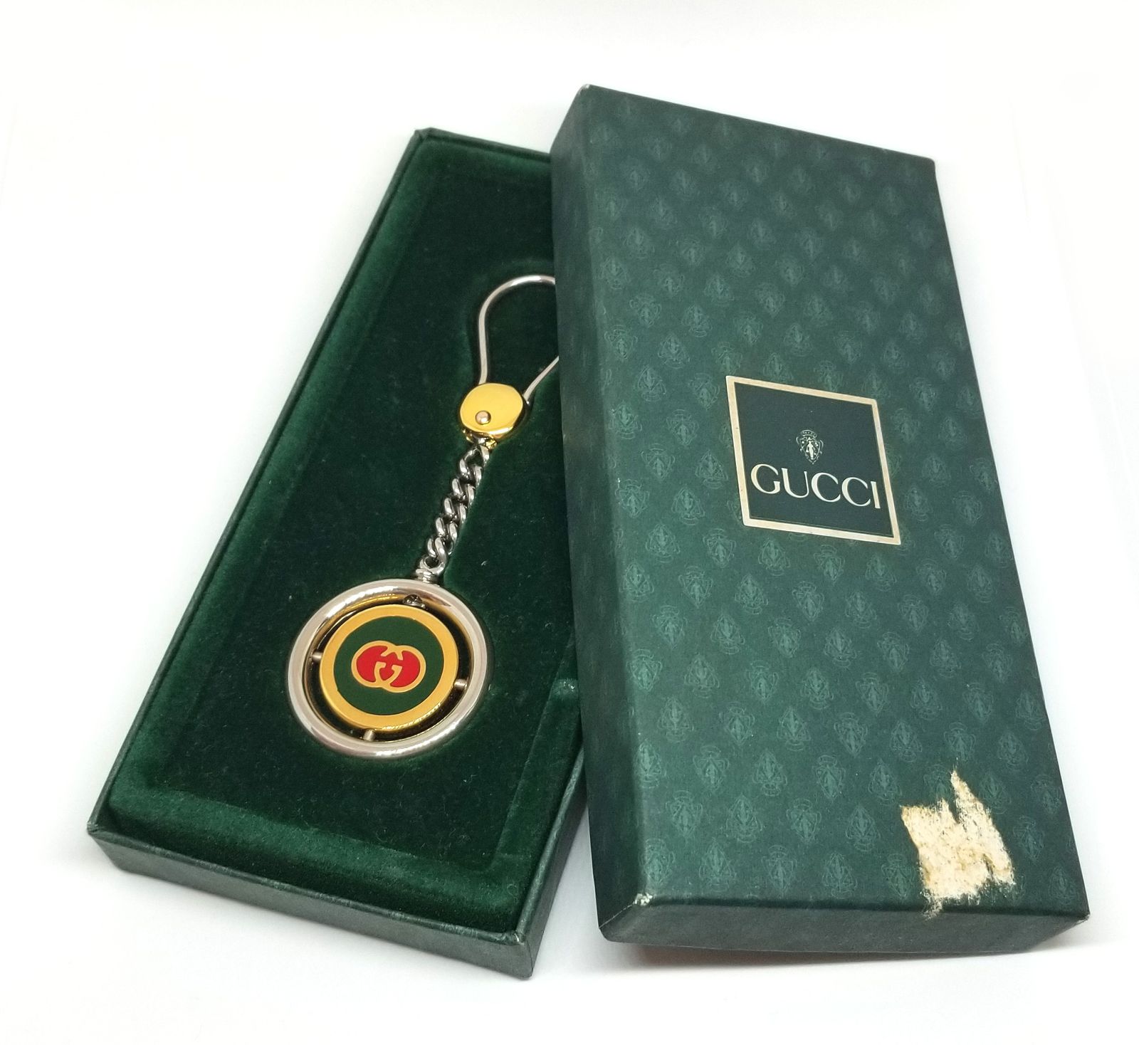 美品 GUCCI キーホルダー オールドグッチ キーリング コンビ