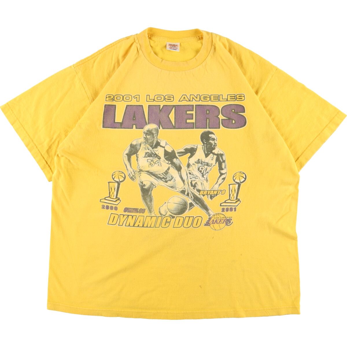 古着 DOUBLE LINE NBA LOSANGELES LAKERS ロサンゼルスレイカーズ 両面 ...