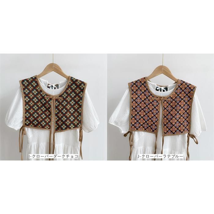 新品 ☆ 刺繍ベスト 総柄 ビスチェ ykpj1033 ビスチェベスト