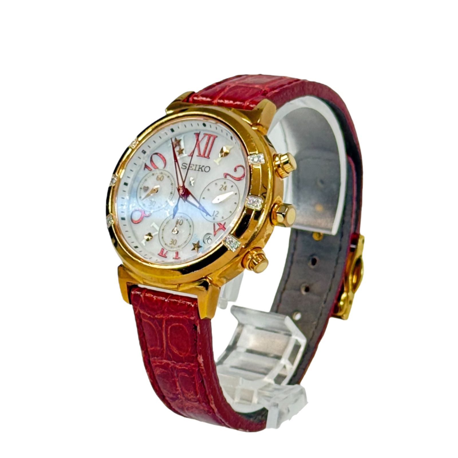 SEIKO セイコー 希少 LUKIA ルキア V175-0CP0 ベゼル 6P ダイヤ