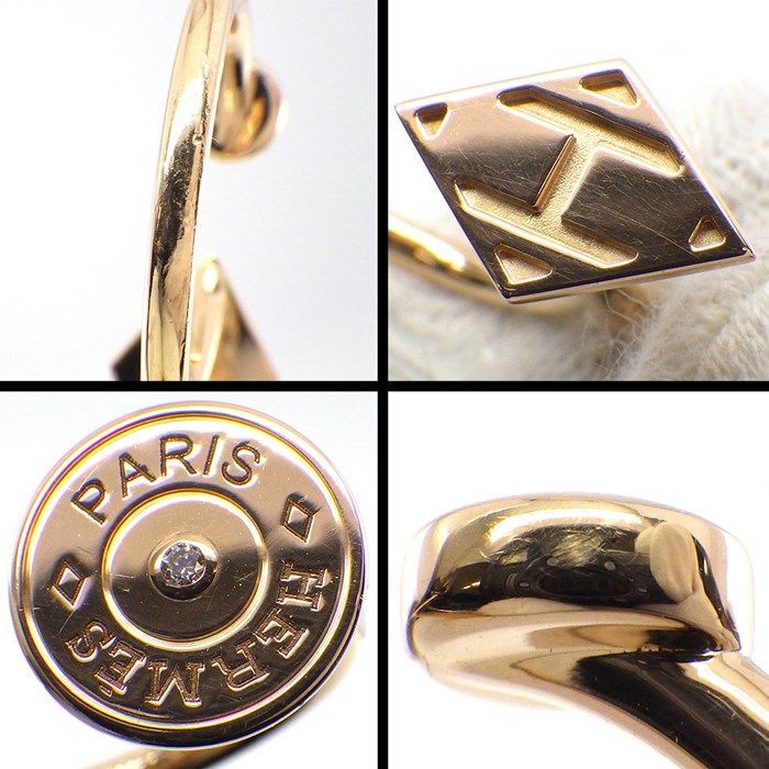 エルメス HERMES リング ガンバード ダブル Hロゴ 2ポイント  