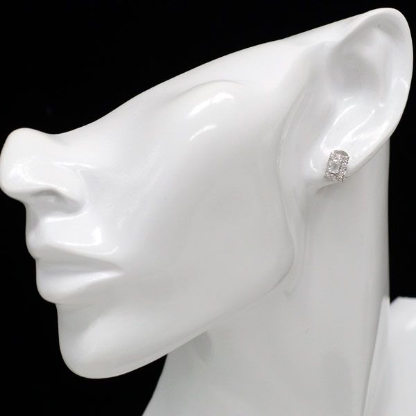 新品 Pt950/ Pt900 クリスカット ダイヤモンド ピアス 0.433ct G VS2 