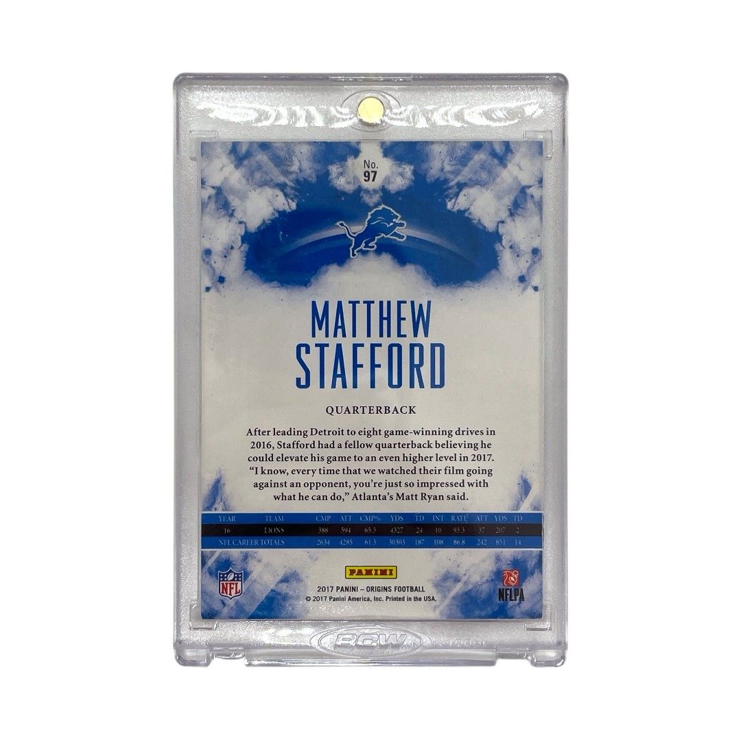 PANINI NFLカード ORIGINS MATTHEW STAFFORD DETROIT LIONS 5/5 #97 送料無料 中古 IT1 楽天市場】【中古】 PANINI NFLカード ORIGINS MATTHEW STAFFORD