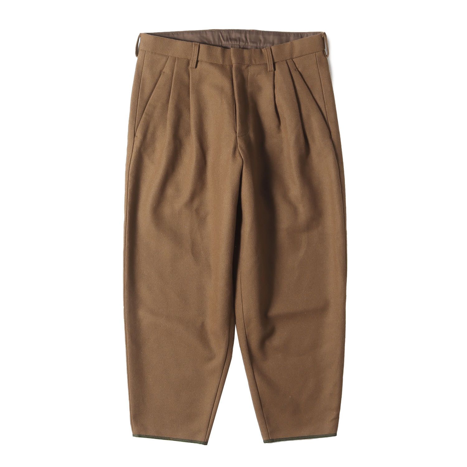 kolor カラー パンツ キャメル サイズ 1 | 21AW 裾テープ付き 2タック ワイド ウール|カシミヤ パンツ 裾テープP 21WCM-P17102 | ボトムス ズボン メンズ