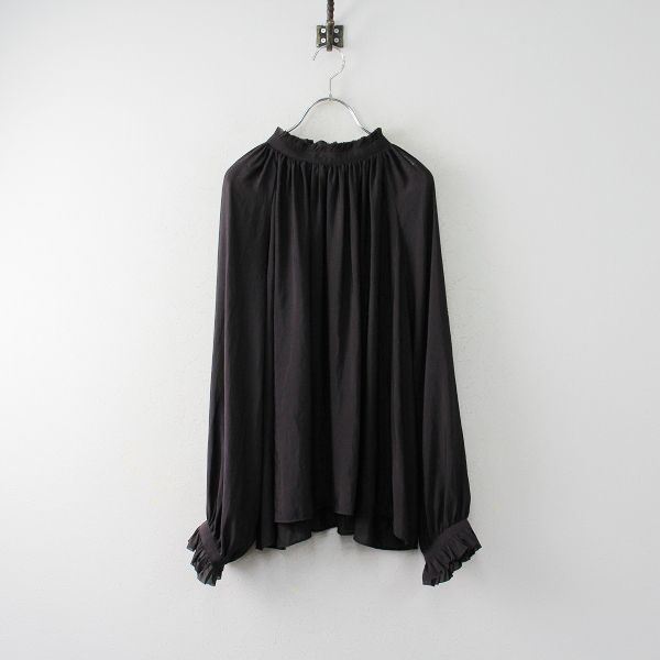 2022AW Plage プラージュ bright chiffon ブラウス/チャコール  