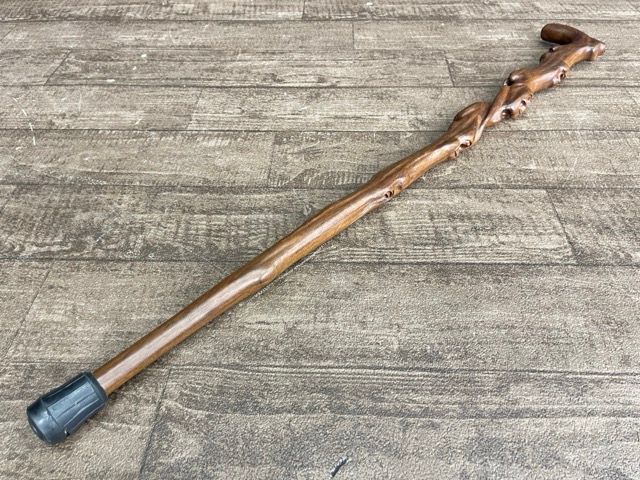 無垢材 一本 杖 木製ステッキ ブラウン 約89cm 歩行補助 ギフト プレゼント 天然木 オシャレ アホガニー? | 513761 STEELWINDOWSANDDOORS_COM