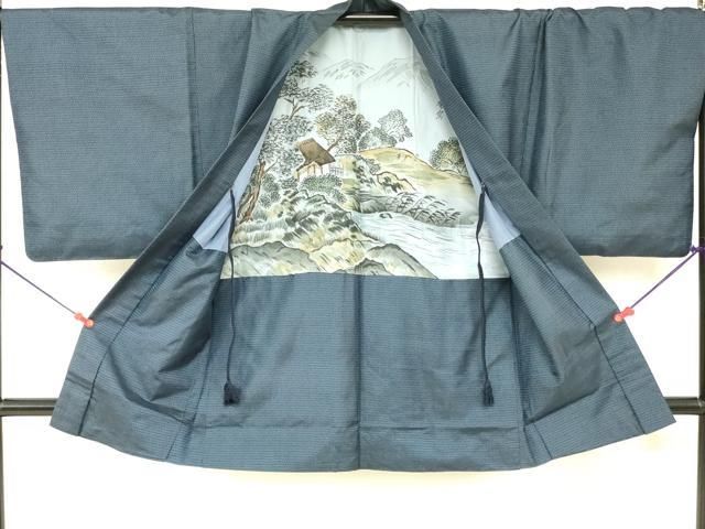 平和屋着物○男性 紬 アンサンブル 120亀甲 正絹 逸品 DAAU0892tw 平和