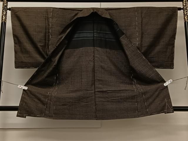 平和屋着物□極上 男性 本場大島紬 アンサンブル 幾何学文様 逸品