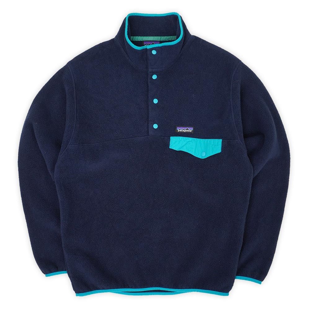 パタゴニア PATAGONIA 00s FA16 2016年製 ライトウェイト シンチラスナップT 定番 フリース アウトドア USA ヴィンテージ アメリカ 古着 メンズ コート ジャケット ネイビー 紺 M【中古】