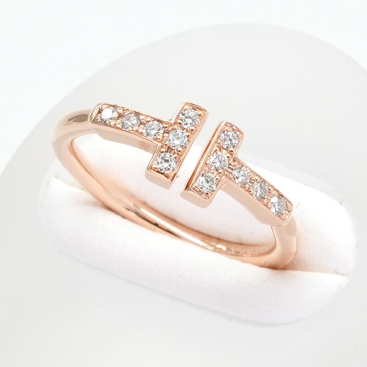 Tiffany Tワイヤーリングローズゴールドダイヤモンド
