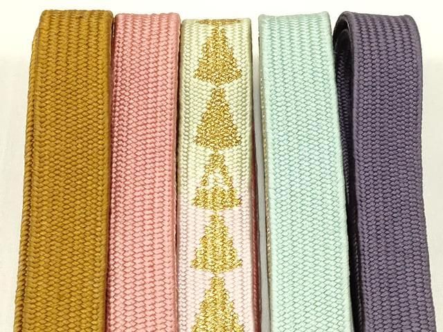 平和屋着物○和装小物 上質な帯締め5本セット 高麗組 綾出し 暈し 金糸