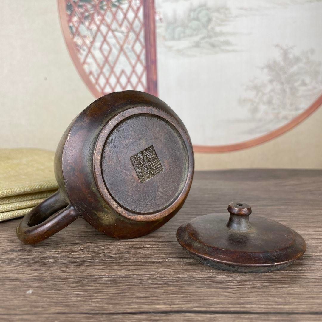 銅製 茶壺 茶器 茶道具 茶寵 美術品 香道具 装飾品 工芸品