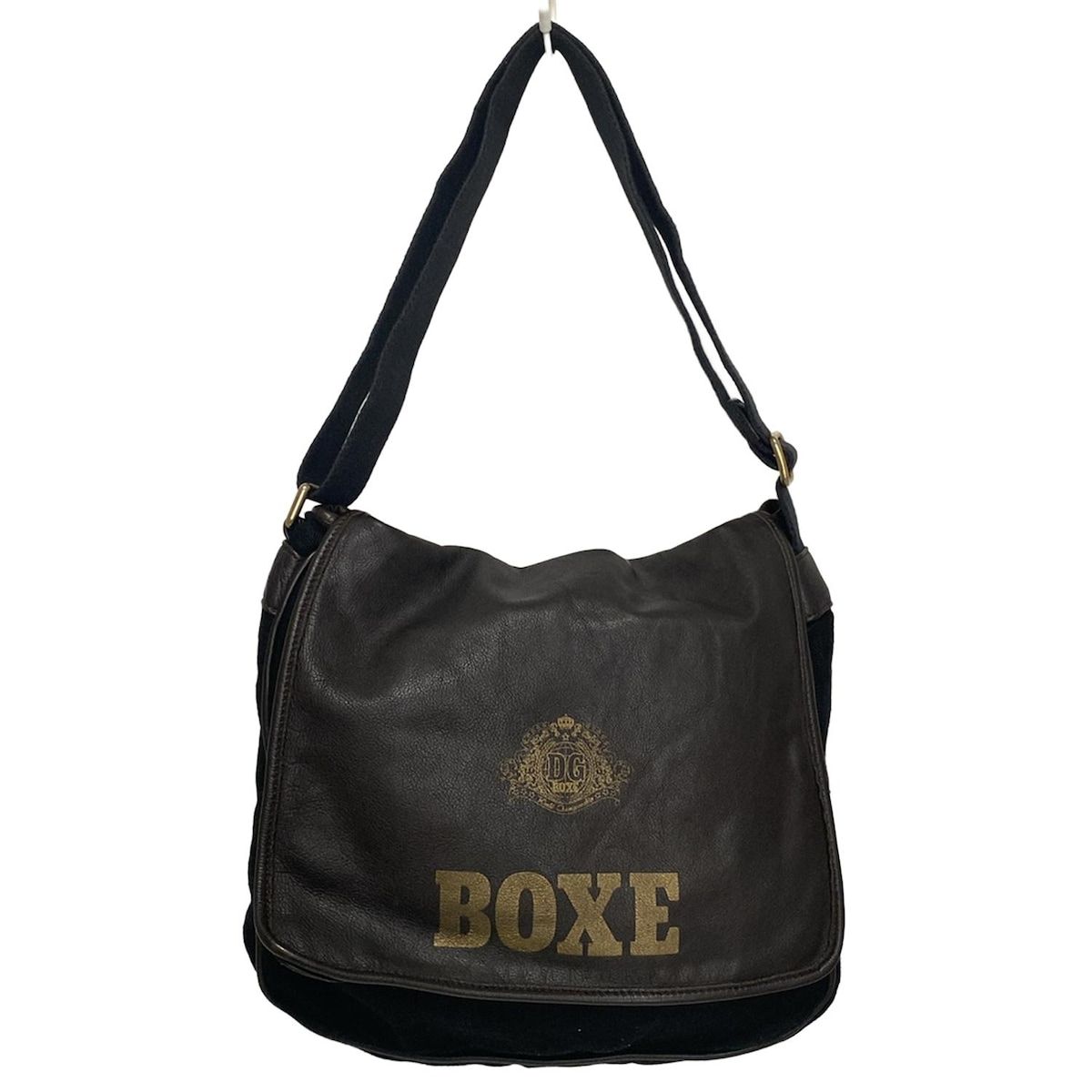 ドルチェアンドガッバーナ　ショルダーバッグ　ロゴプレート　金具　ブラウン　レザー DOLCE&GABBANA - ドルチェアンドガッバーナ ショルダーバッグ