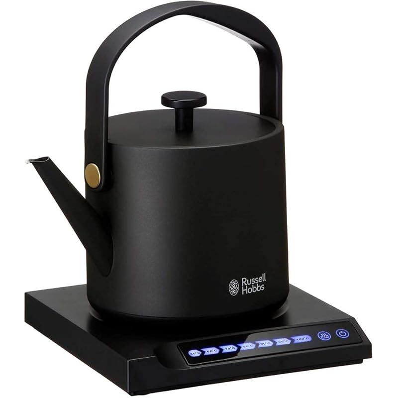公式 Russell Hobbs ラッセルホブス 7106JP-BK ティーケトル ブラック 3ヶ月延長 温度調整 電気ケトル タッチパネル温度調節機能 お手入れ簡単 モダンな暮らし 0