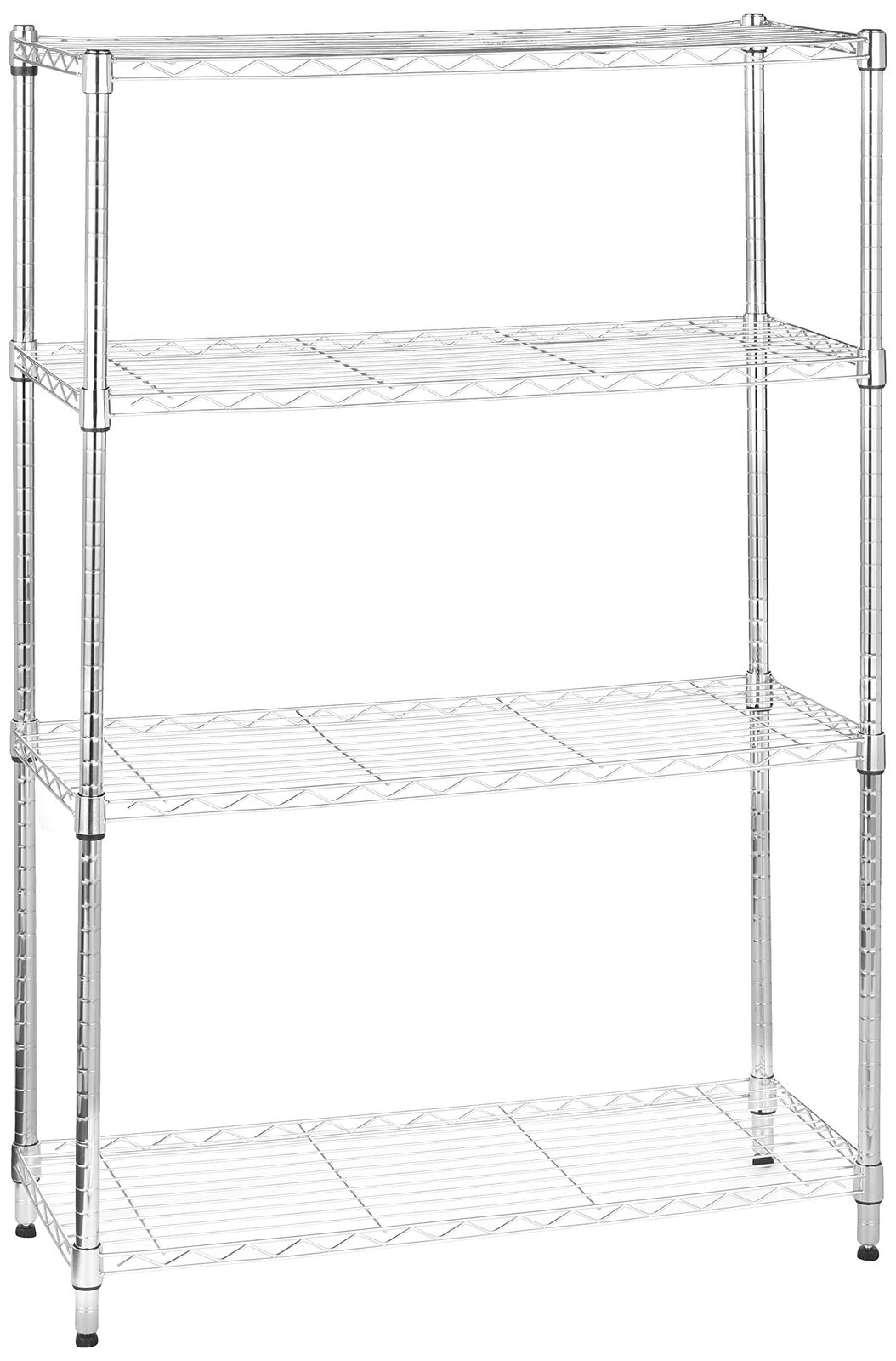 棚 メタルラック 4段スチールラック 耐荷重635kg 幅91.4 x 奥行35.6 ベーシック x 高さ137.2cm クローム