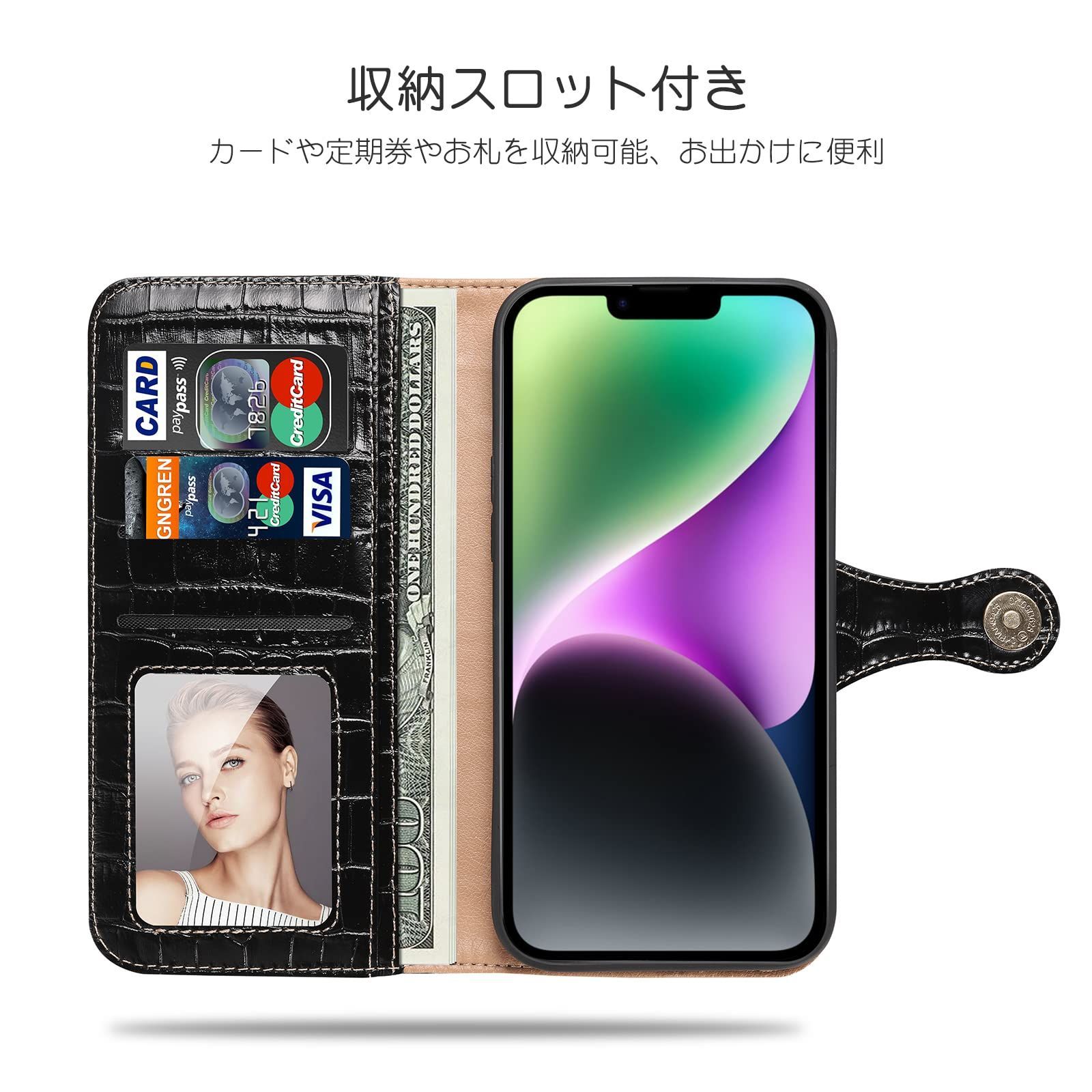 CA8133] iPhone 16E ケース 手帳型 本革 Serpent パイソン ヘビ柄