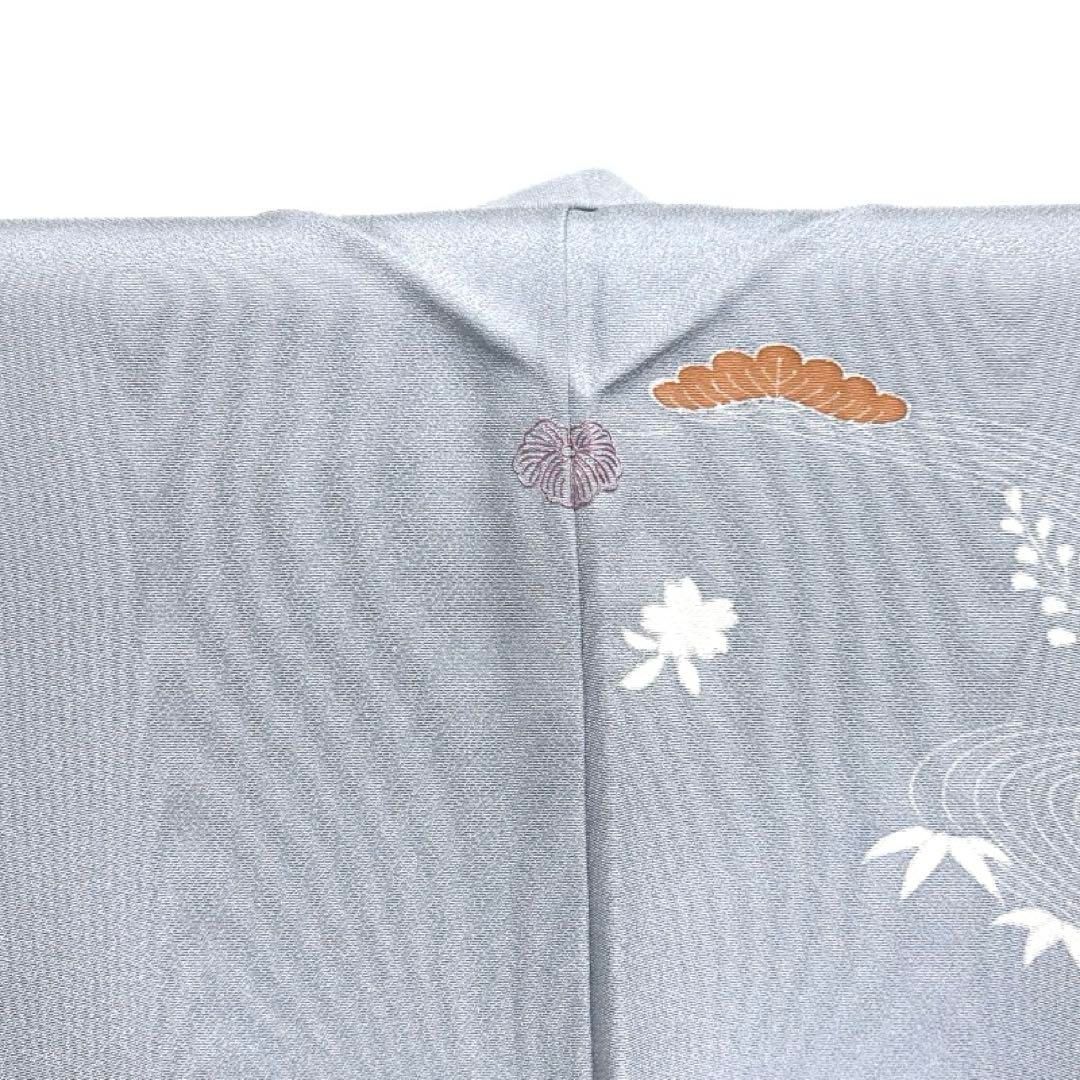 未着用 訪問着 金駒刺繍 金彩 牡丹 菊 菖蒲 松 松 波 着物 082a