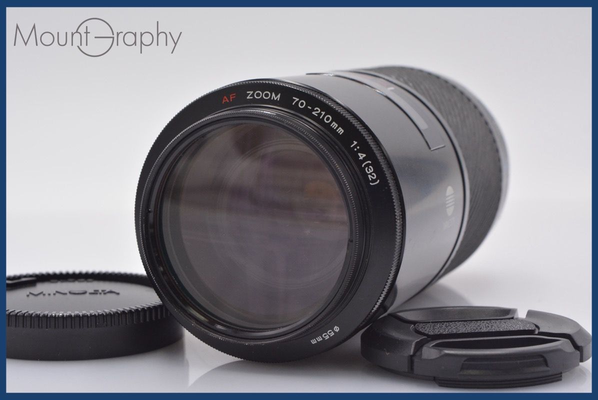 ミノルタ MINOLTA AF ZOOM 70-210mm F4 前後キャップ-レンズフィルター付 完動 同梱可 am131