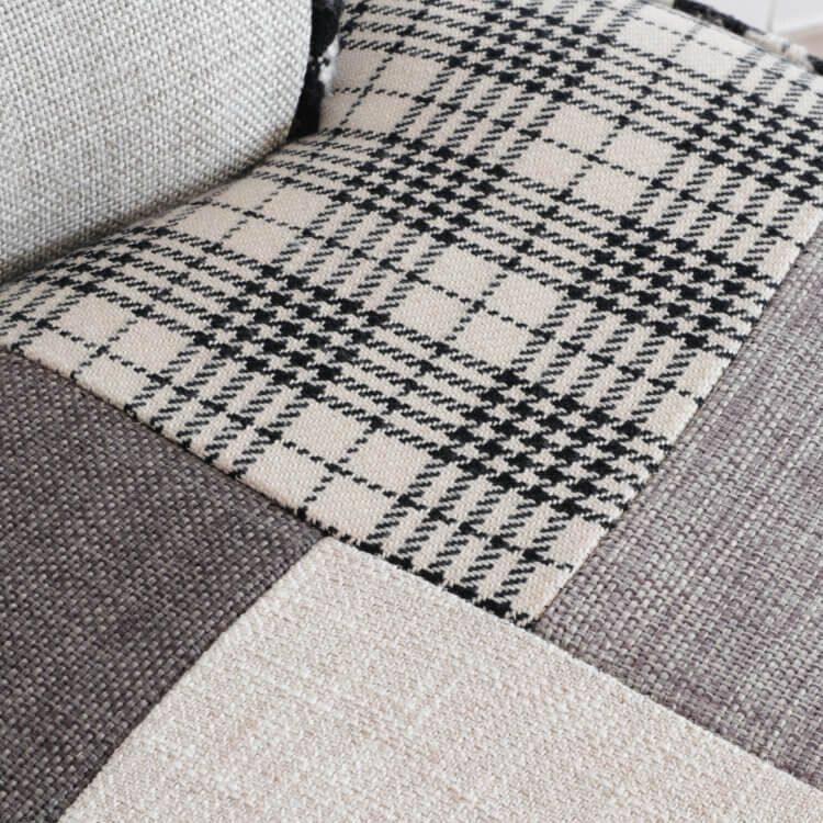 パッチワークデザインチェアー ライトグレー