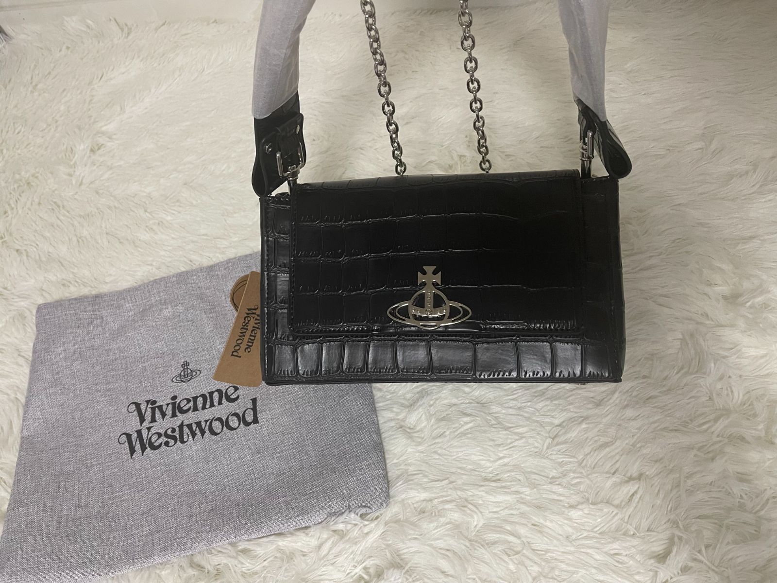 超美品Vivienne Westwood クロコ ミディアムHazel バッグ