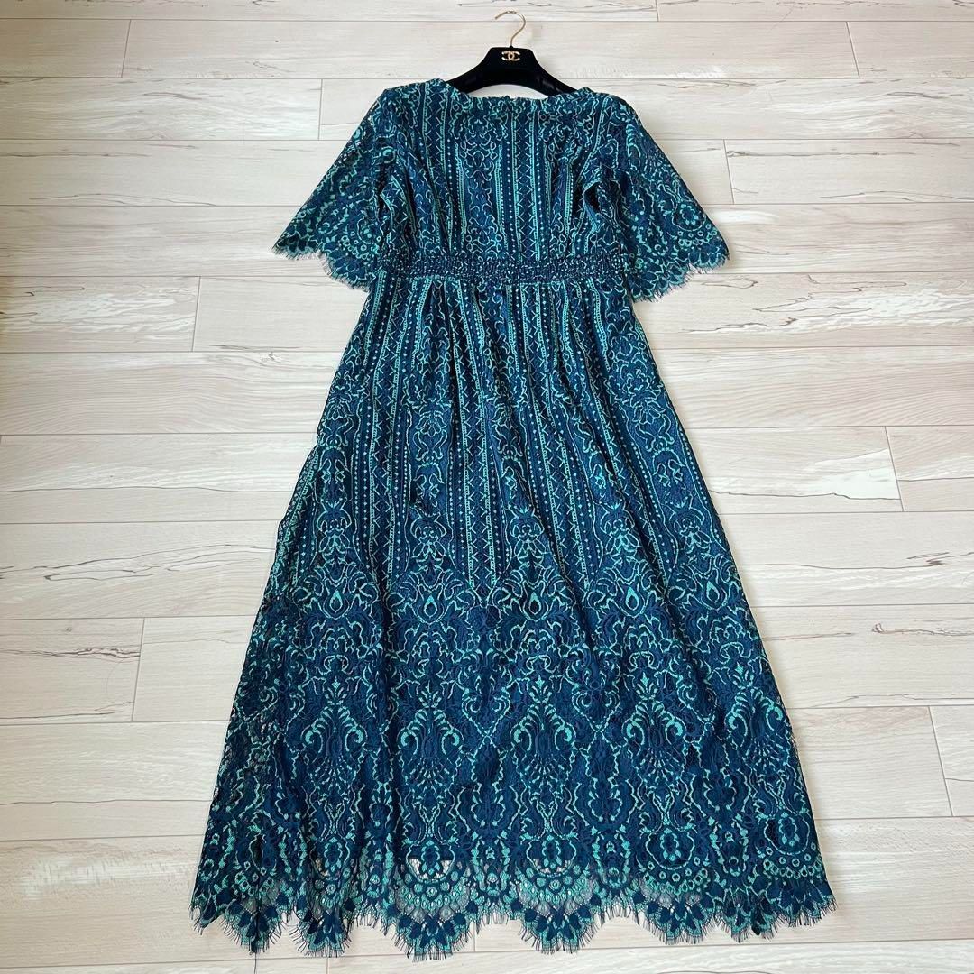 【極美品】大きいサイズ　プールヴー　パーティー　レース刺繍　オケージョンドレス 極美品】大きいサイズ プールヴー パーティー レース刺繍 オケージョン