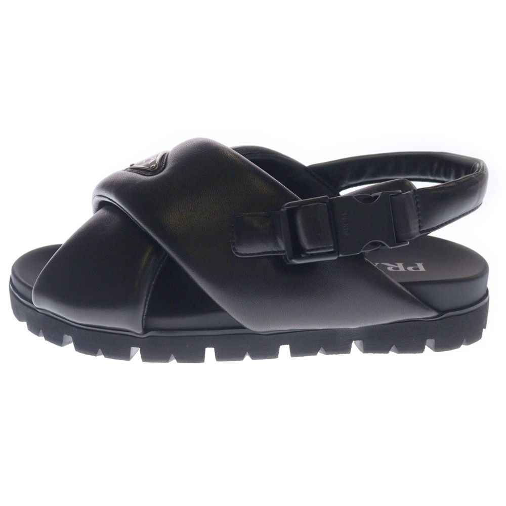 ✨美品✨PRADA プラダ 三角プレート フラット サンダル PRADA - PRADA プラダ パデッド ナッパレザー トライアングル